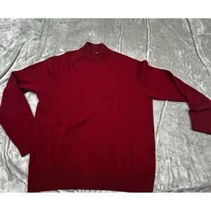 Murano Burgundy  Merino Wool Crew Neck Sweater Mens L Classic  Soft